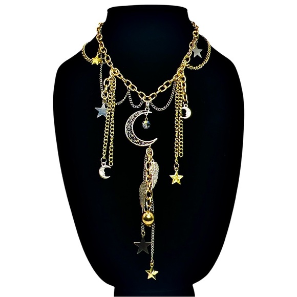 SOLD 🌟 Handcrafted Celestial Chandelier Necklace - Picture 1 of 2